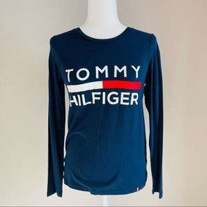 🌻 Tommy Hilfiger Blue Long Sleeve Top in Size XS